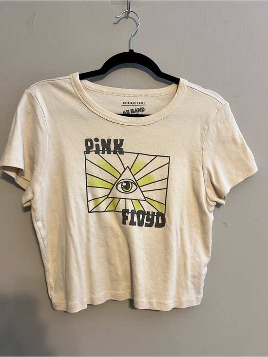 American Eagle Outfitters Tops - American Eagle Light Beige Pink Floyd Band Tee w/Black & Lime | Women’s XXL